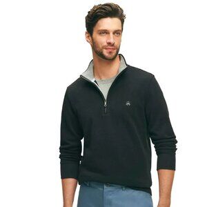 BROOKS & BROTHERS Cotton French Rib Half-Zip Sweater Size Small